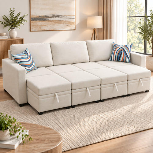 Off white sackcloth piece - off-white, 6-piece