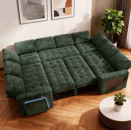 8seat shaped sectional - 8seat,
