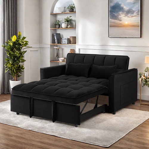 Modern futon sofa bed black - modern,