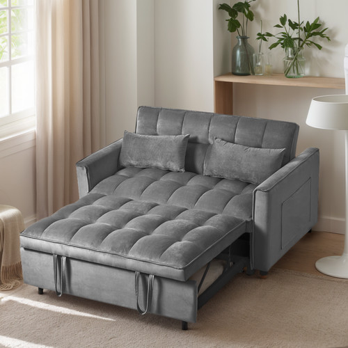 Modern futon sofa bed gray - futon,