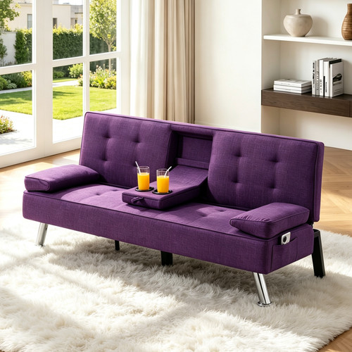 Polyester futon sofa bed - polyester,